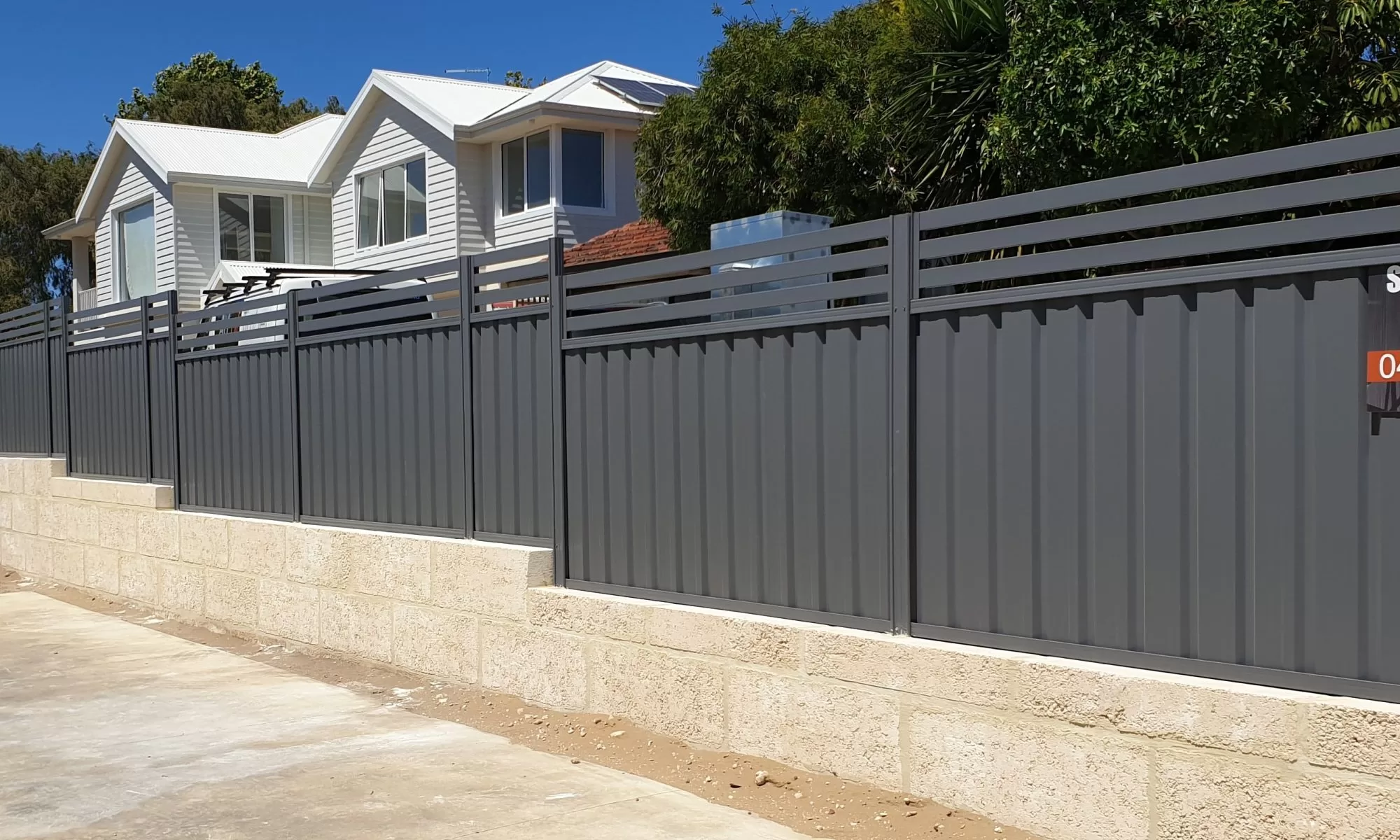 Black colorbond fencing in Perth.