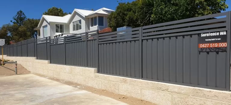 Black colorbond fence in Perth, WA.