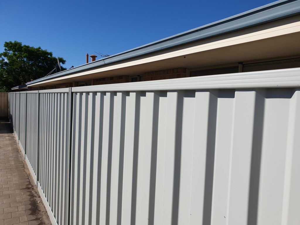 A light color colorbond fence in Perth, WA