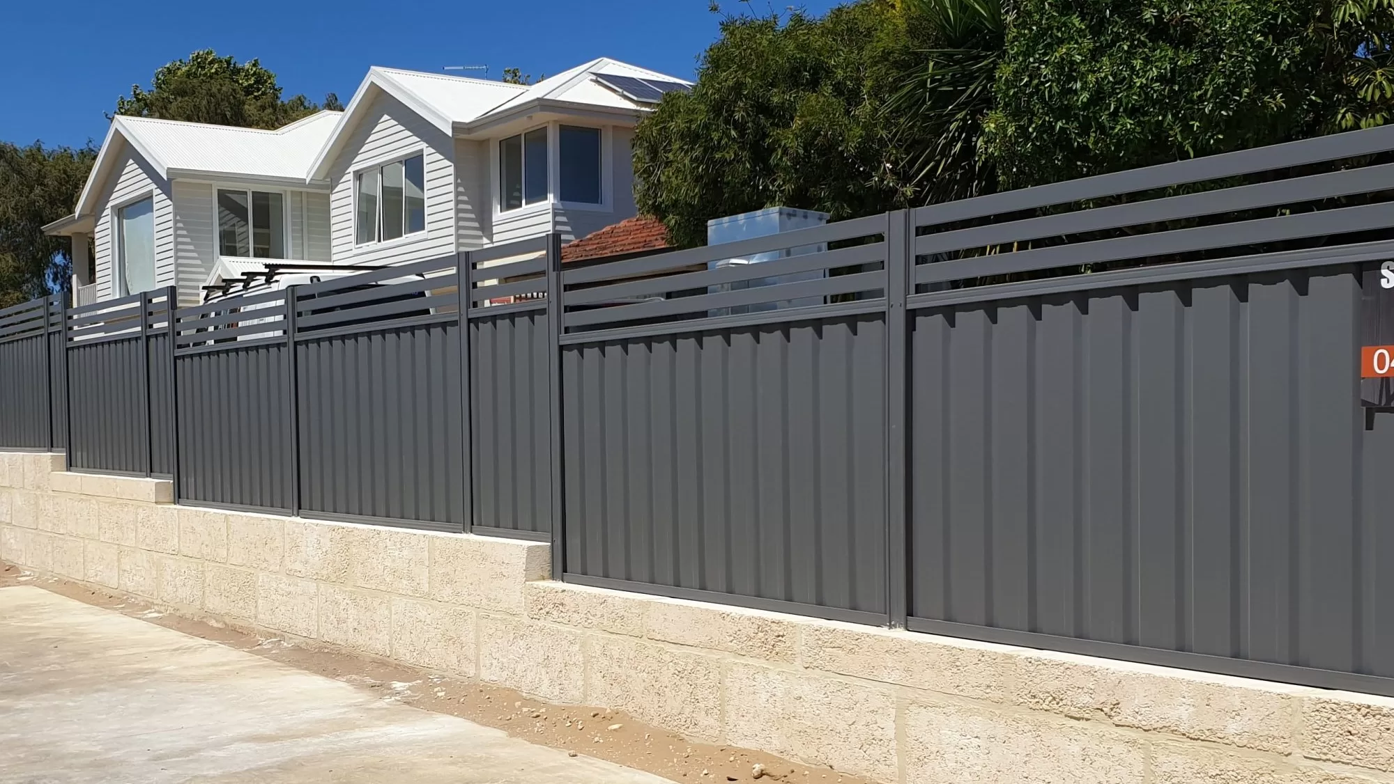 Black colorbond fencing in Perth.